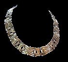 Hector Aguilar Deeply Chased Mexican Silver Necklace Rare
