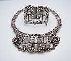 Margot de Taxco 5112 Vintage Mexican Silver Necklace and Bracelet