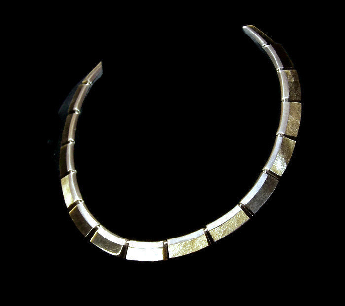 Enrique Ledesma Vintage Mexican Silver Obsidian Necklace &amp; Earring