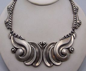 Vintage Mexican Silver Taxco 980 Pectoral Necklace