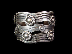 William Spratling Vintage Mexican Silver River Of Life Cuff / Bracelet