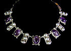 Wonderful Vintage Mexican Silver Amethyst Necklace With Beads
