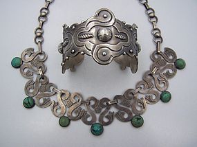 Vintage Mexican Silver Taxco  980  Cuff  /  Bracelet