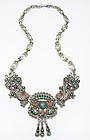 An Early Matilde Poulat Matl Vintage Mexican Silver Necklace Jeweled