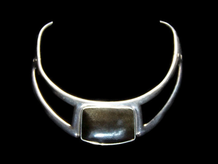 Sigi Pineda Obsidian Vintage Mexican Silver Parure Necklace Set