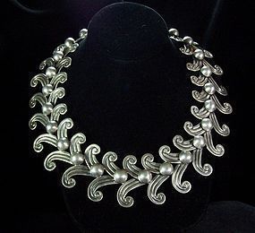 Margot de Taxco Vintage Mexican Double Swirl Necklace # 5158