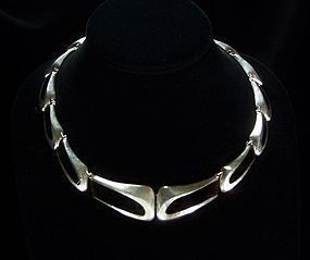 Enrique Ledesma Vintage Mexican Silver Onyx Necklace