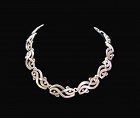 Hector Aguilar Bead & Swirl Vintage Mexican Silver Necklace