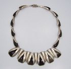 Obsidian Ledesma Vintage Mexican Silver Necklace