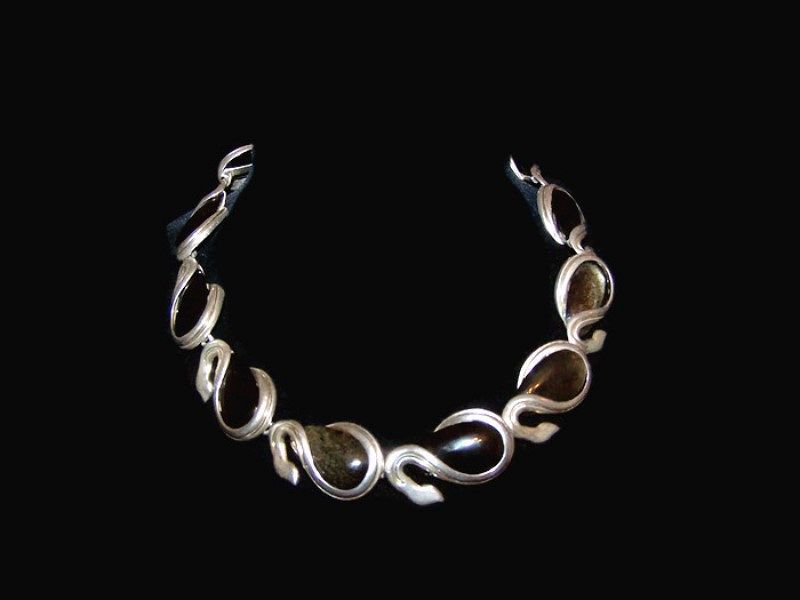 Antonio Pineda Vintage Mexican Silver Swan Necklace  &amp; Earrings Set