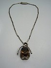 Antonio Pineda Smokey Quartz Vintage Silver Mexican Necklace