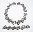 Margot de Taxco 5488 Vintage Mexican Silver Necklace Bracelet Set