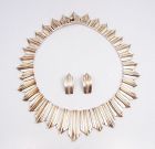 Antonio Pineda Iconic Modernist Vintage Silver Necklace and Earrings