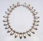 Vintage Mexican Silver Oval & Ball Link Necklace