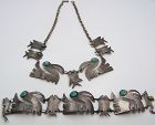 Graziella Laffi Birds Necklace & Bracelet Peruvian Sterling