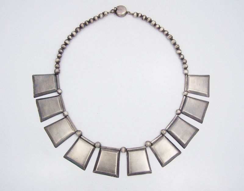 William Spratling Pylon Vintage Mexican Silver Necklace