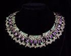 Matilde Poulat Matl Jeweled Vintage Mexican Silver Necklace
