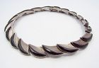 Antonio Pineda Vintage Mexican Silver Onyx Crescent Necklace