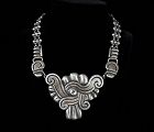 Hector Aguilar Vintage Mexican Silver Glyph Necklace
