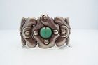 Matl Matilde Poulat Turquoise Moth Mexican Silver Old Bracelet