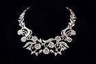 Doris Silver Vintage Mexican Silver Floral Pectoral Necklace