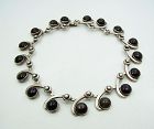 Los Castillo # 201 Obsidian Vintage Mexican Silver Necklace