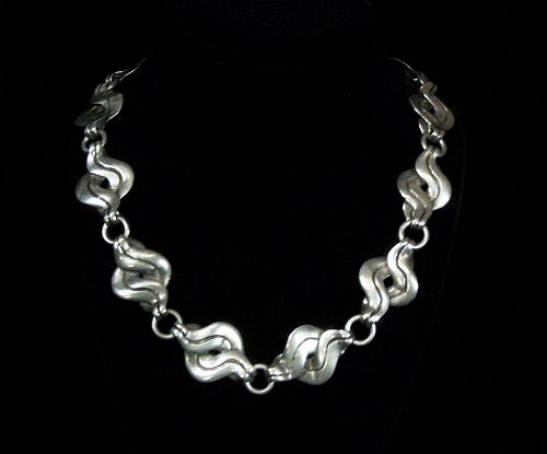 William Spratling Vintage Mexican Silver Ribbons Necklace