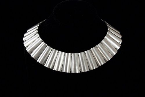 Fred Davis Vintage Mexican Silver Panel Necklace
