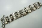 Hector Aguilar Bowling Pins Vintage Mexican Silver Bracelet