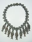 Mexican Silver Matl Salas Matilde Poulat Vintage Fish  Necklace