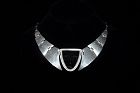 Fred Davis Obsidian Mask Vintage Mexican Silver Necklace
