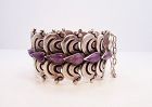 Hector Aguilar Feathers Amethyst Vintage Mexican Silver Bracelet