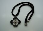 Antonio Pineda Quatrefoil Onyx Vintage Mexican Silver Necklace