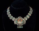 Matl Matilde Poulat Jeweled Vintage  Mexican Silver Palomas Necklace