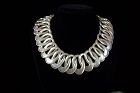 Hector Aguilar Vintage Mexican Silver Oval Swirls Necklace