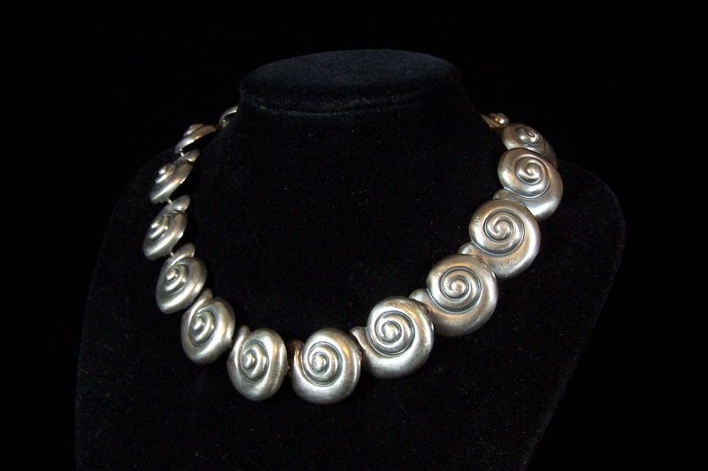 Margot de Taxco  Vintage Mexican Silver Shells Necklace
