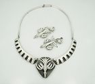 Salvador Teran Vintage Mexican Silver Bird Necklace & Earrings