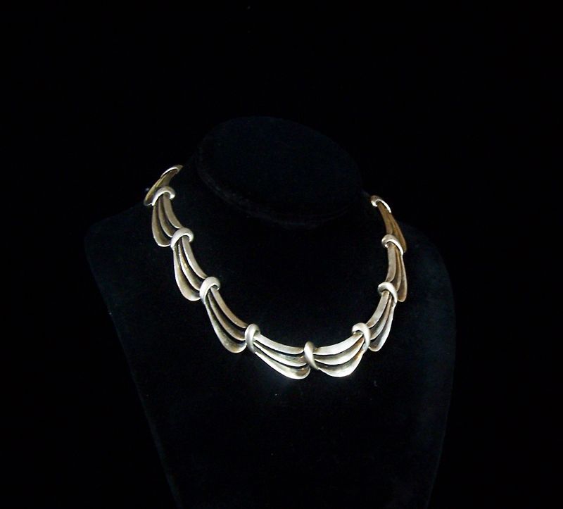 Antonio Pineda Vintage Mexican Silver Waves Necklace