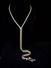 Vintage Mexican Silver Eagle 1 Rope Lariat Necklace!