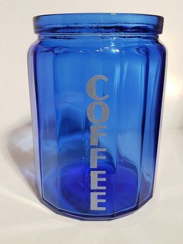 Hazel Atlas Cobalt Blue RARE Coffee Canister