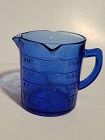 Cobalt Blue Glass 3 Spout Measuring Cup