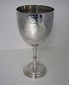 Antique Victorian Silver large Goblet, London 1862, HH
