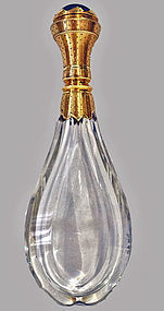 French Gold and Lapis Lazuli glass scent bottle, C.1880