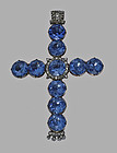 Georgian 18th century Diamond, Gold, blue stone large Crucifix Cross
