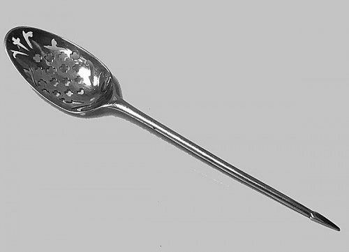 Georgian Mote Spoon English Sterling Silver, English C.1740