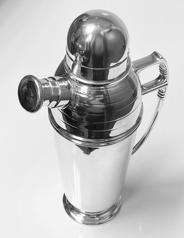 Art Deco Sterling Silver Cocktail Shaker, Birmingham 1913 Pearce &amp; Son