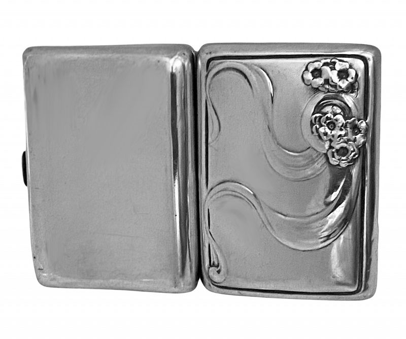 Art Nouveau Sterling Silver Cigarette Case London 1902