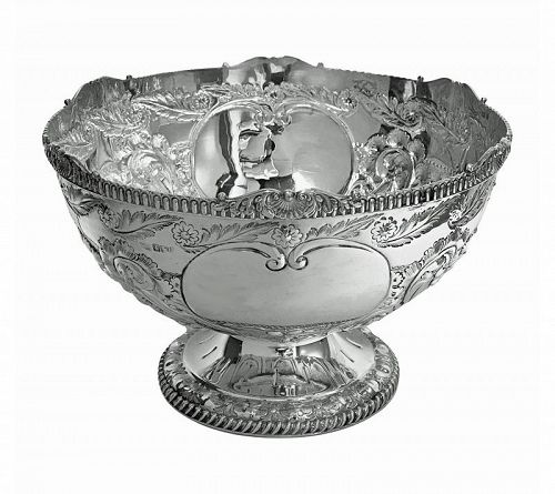 Antique English large Sterling Silver Bowl Sheffield 1895 Atkin Bros