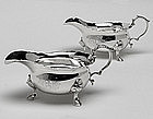 Georgian Silver Sauceboats, London 1739, Thomas Farren