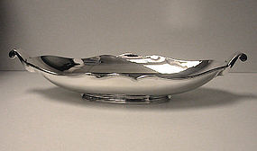Art Deco Silver Centerpiece Dish Belgium C.1940 Delheid